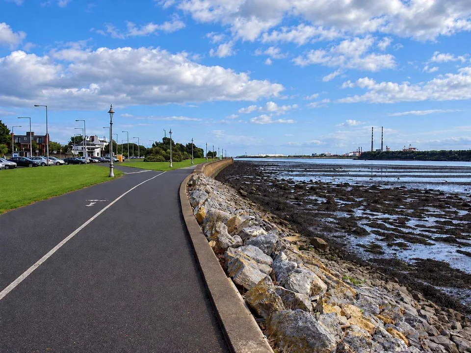 AI illustration of Clontarf Promenade Sea Walk based on a credited source photograph