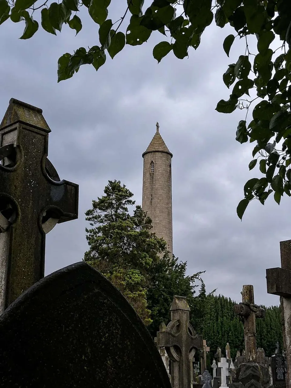 AI illustration of O’Connell’s round tower in Glasnevin Cemetery; museum interior not shown