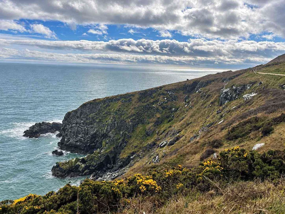 AI illustration of Howth Cliff Walk (Bog of Frogs Loop) based on a credited source photograph