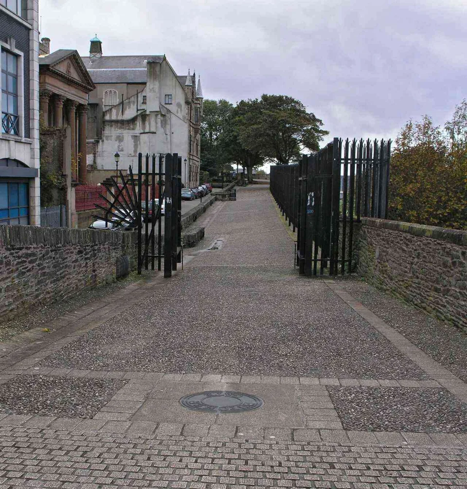 Historic city walls in Derry