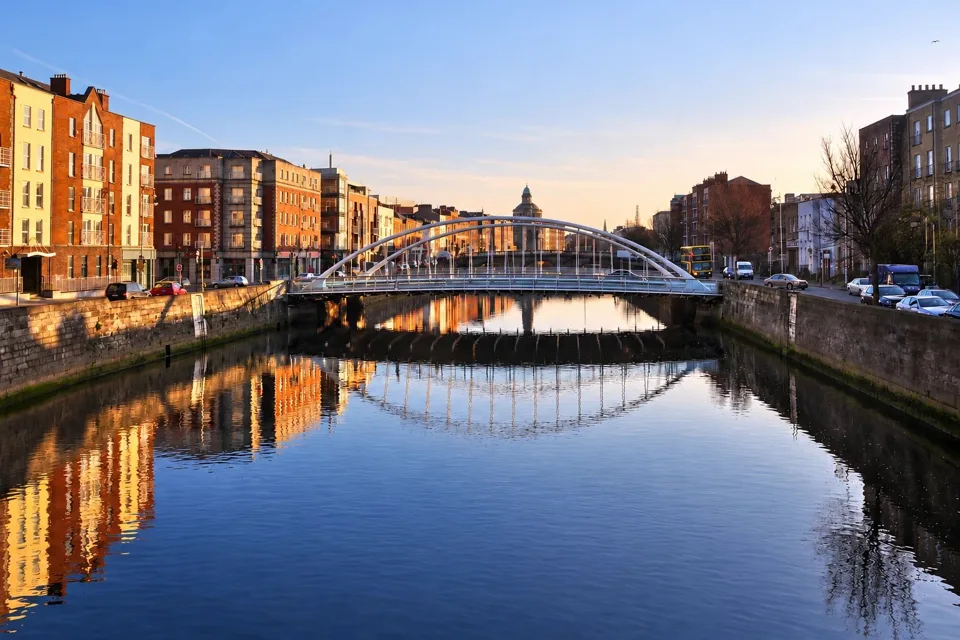 AI illustration of Dublin based on a credited source photograph