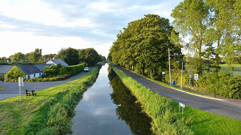 AI illustration of Grand Canal Greenway (Sallins to Naas) based on a credited source photograph