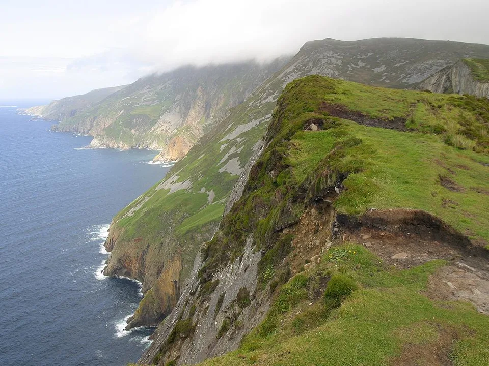 Slieve League cliffs above the sea in County Donegal