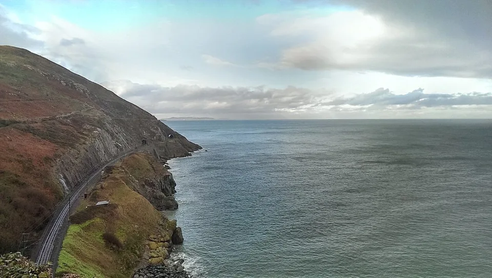 A historical view along the Bray to Greystones coastal route